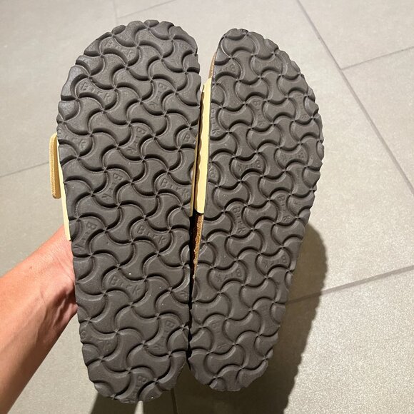 Madrid Big Buckle Nubuck Leather Almond Sandals Size EU 39 (8-8.5 US) - Picture 5 of 11